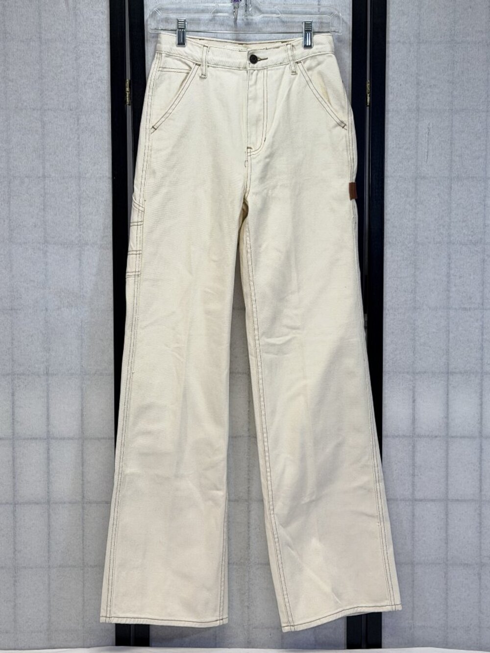 PacSun 24 Ultra High Rise Flare Carpenter Jeans Natural Denim Y2K 90s Workwear